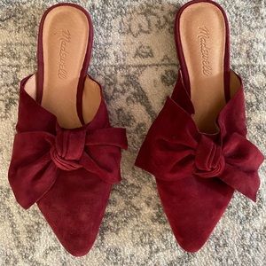 MADEWELL The Remi Bow Suede Mules Slide Sz 7